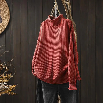 Women's Loose Mock Neck Sweater